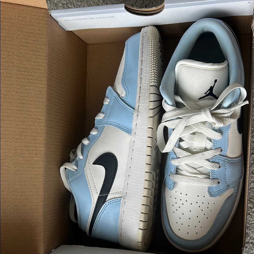 Jordan Blue and White Low-Top Sneakers - Picture 1 of 4